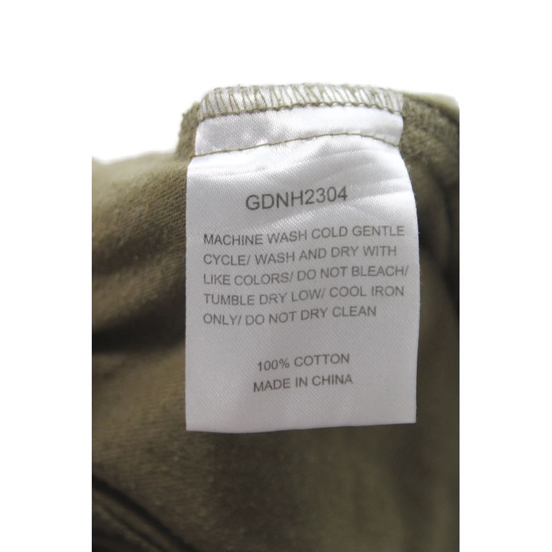 Gardenheir Women Collared Long Sleeve Button-Up Cotton Top Green Size Xs — image 4 of 5